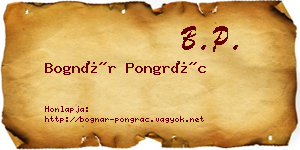 Bognár Pongrác névjegykártya