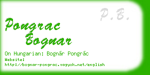 pongrac bognar business card